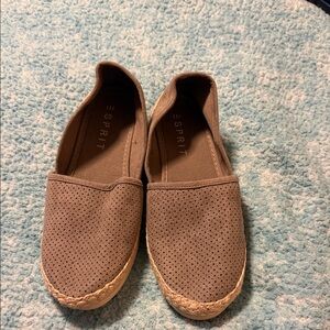 Esprit Tan Perforated Slip-On Loafers